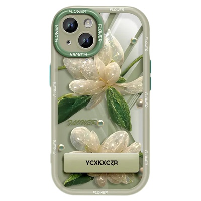 适用多型号绿叶仿真花实色奶油壳