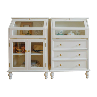 日式小型餐边柜抽屉储物柜厨房卧室收纳柜茶水柜玻璃陈列展示柜