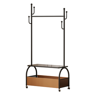 移动卧室落地式衣架不占地房间挂衣服架子铁艺简约创意收纳衣帽架