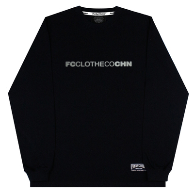 反光字母长袖领口潮牌新时尚