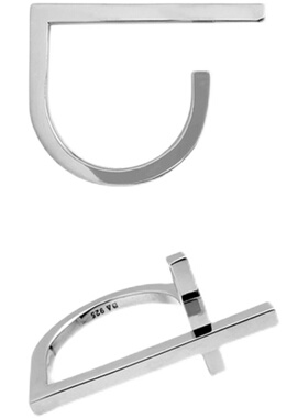 DARK ANTHEM重音 十字架戒指一对纯银男女款简约欧美情侣朋克中性