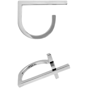 DARK ANTHEM重音 十字架戒指一对纯银男女款简约欧美情侣朋克中性