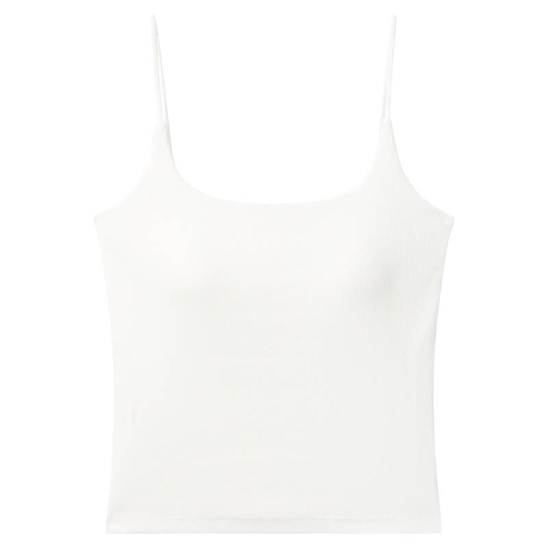 NANCYLILI26夏季新品棉罗纹吊带背心复古美背内搭上衣打底女胸垫