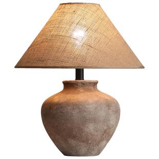 侘寂风复古陶罐艺术装饰台灯设计师客厅卧室民宿酒店及简陶瓷台灯