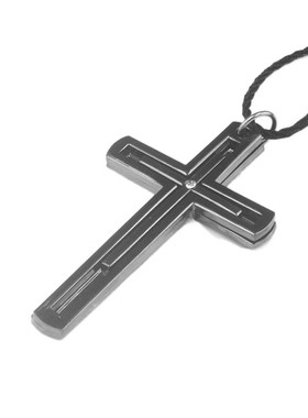 合金时尚个性化黑绳朋克男女项链