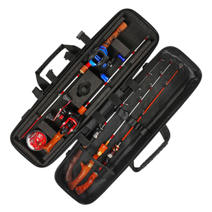 钓哈哈多功能冰钓竿包硬壳鱼竿包渔轮免拆渔具包桥钓筏钓冬钓杆包