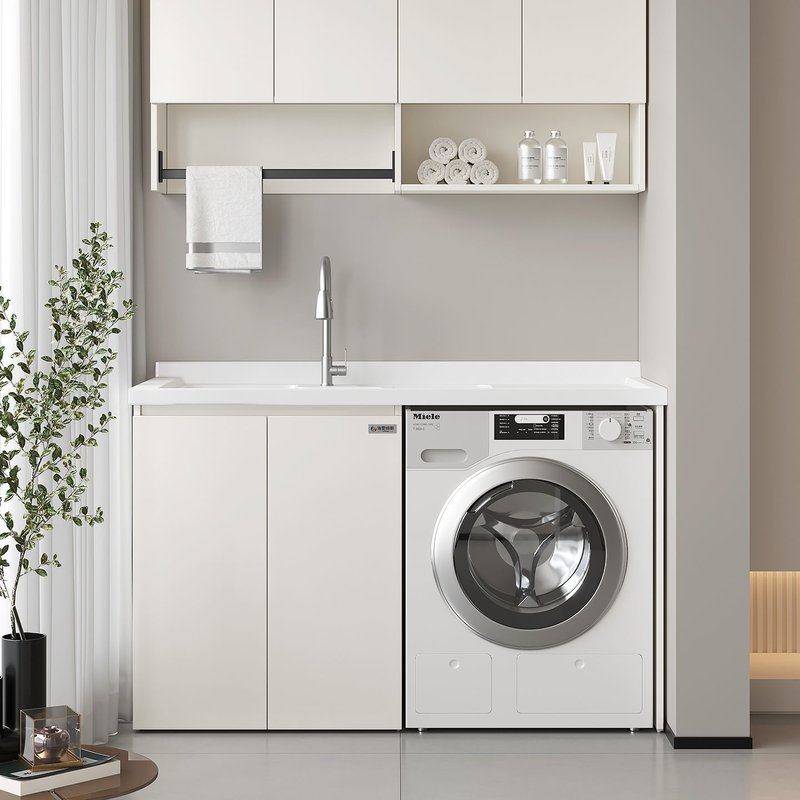 蜂窝铝洗衣柜一体岩石台盆阳台池槽衣搓板滚筒洗衣机伴侣组合,家装主材,洗衣机柜,淘宝优惠券,粉丝福利购,淘宝优惠卷