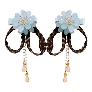 女童汉服头饰儿童古装发夹宝宝假发饰品女孩古风发饰头花步摇流苏