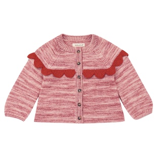 4Z Little Misha Puff FW25秋冬男女宝羊毛毛衣开衫外套披肩斗篷