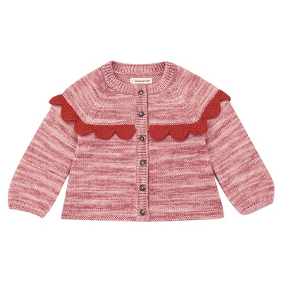 4Z Little Misha Puff FW25秋冬男女宝羊毛毛衣开衫外套披肩斗篷