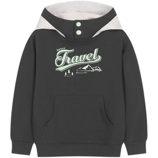 水孩儿童装卫衣女2025秋冬新品男童连帽衫大码上衣亲子装