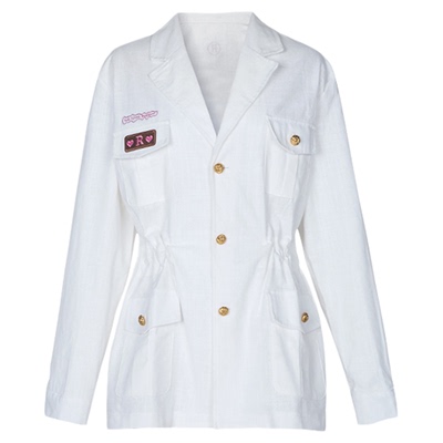 白色翻驳领帅气老钱感夹克外套