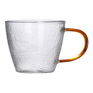 6只装锤纹玻璃茶杯120ml家用加厚耐高温品茗杯高硼硅透明功夫茶具