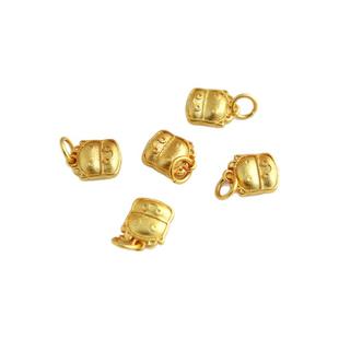 18k哑金铜包金保色卡通双面十二生肖吊坠DIY手链项链手工饰品配件