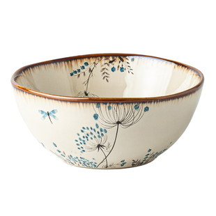 悠瓷 蒲公英系列陶瓷碗家用碗碟碗盘组合中古风高颜值餐具汤面碗