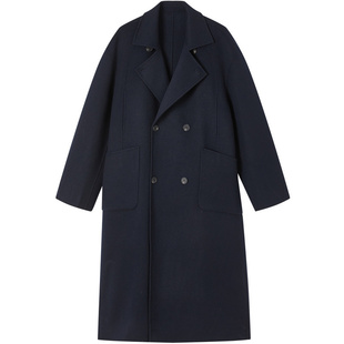 【商场同款】流石男装黑色高端长款大衣男2025年冬季新款复古外套