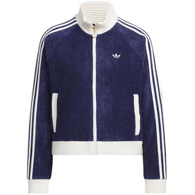 【自营】阿迪达斯女复古丝绒立领运动宽松针织夹克外套JN0724