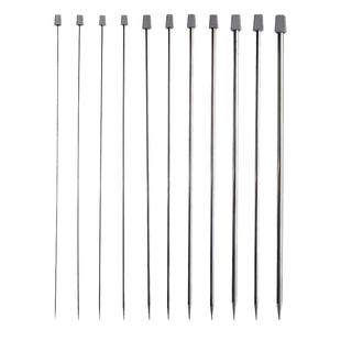 不锈钢单头毛线棒针手工编织工具套装36cm织毛衣单头针带堵头长针