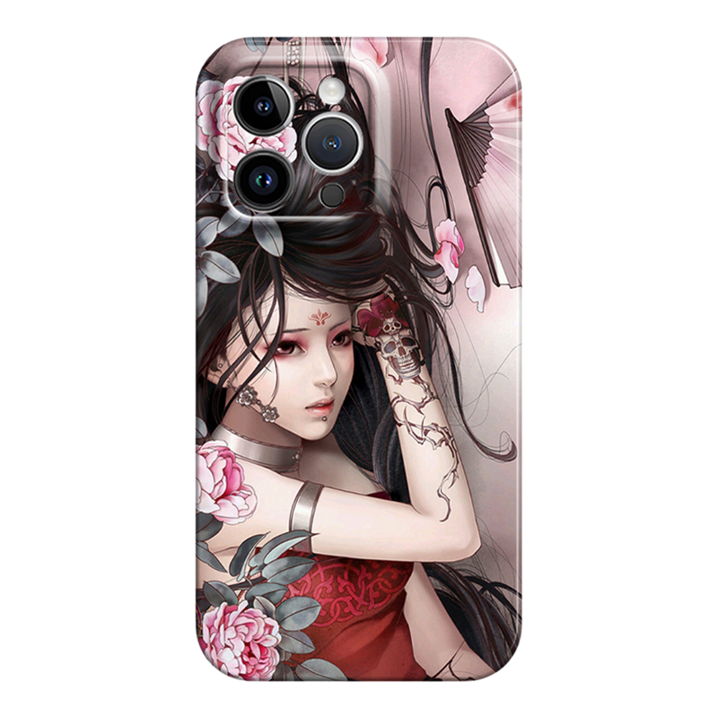 文艺纹身少女适用iphone16promax菲林手机壳12苹果17华为nova13vivos30iqoo13软红米note14小米15civi3一加12