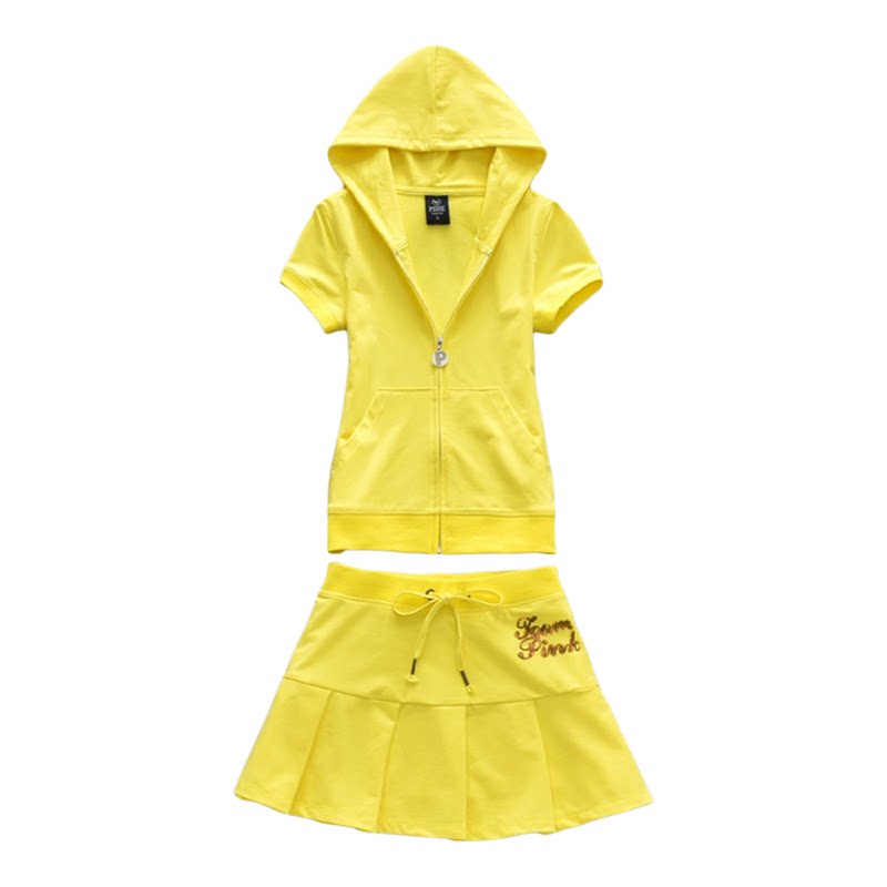 显瘦夏季纯棉连帽休闲运动服套装女士短袖短裤修身卫衣两件套绣花