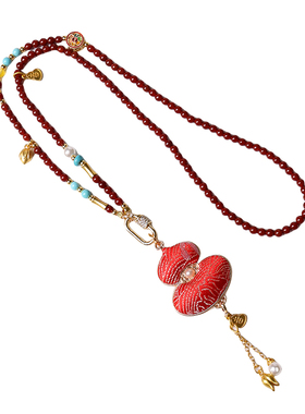 红玛瑙宋锦链佛牌链子通用吊坠绳