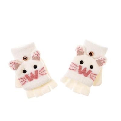 翻盖五指毛呢日韩风儿童学生手套