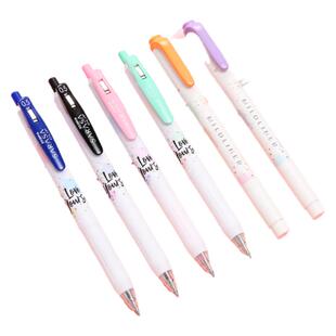 日本ZEBRA斑马中性笔jj15甜心限定款套装双头荧光笔软头黑色按动水笔学生彩色中性笔做笔记专用心情系列