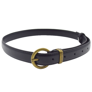 小众复古皮带女士ins风百搭腰带夏季装饰配牛仔裤细裤带法式棕色