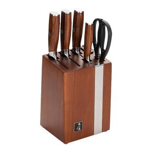 张小泉淳享套刀菜刀套装家用厨房具组合锋利实木柄切肉钢刀厨刀架
