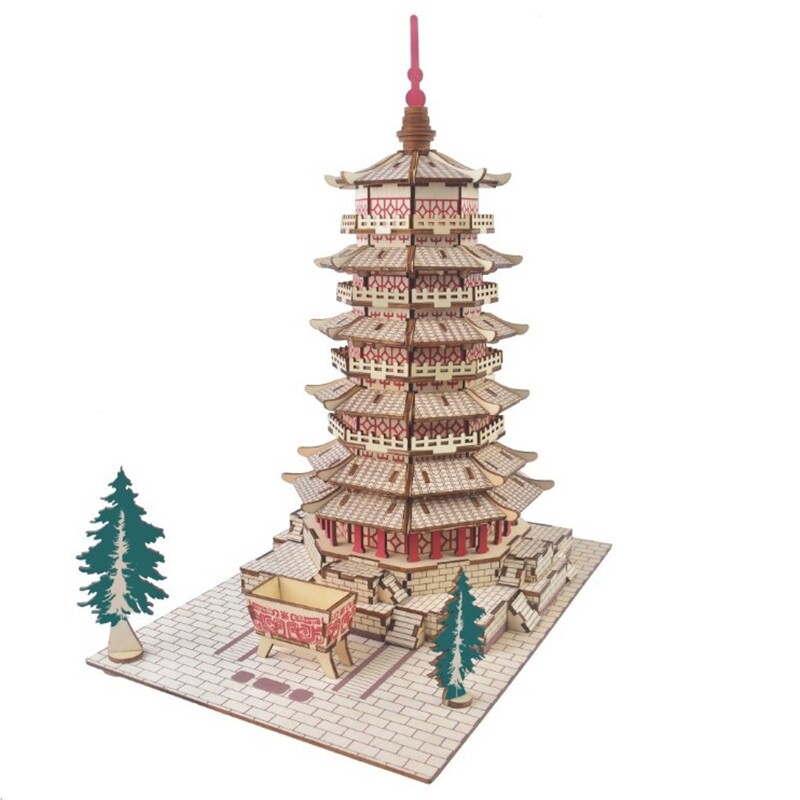 山西释迦木塔立体拼图古风