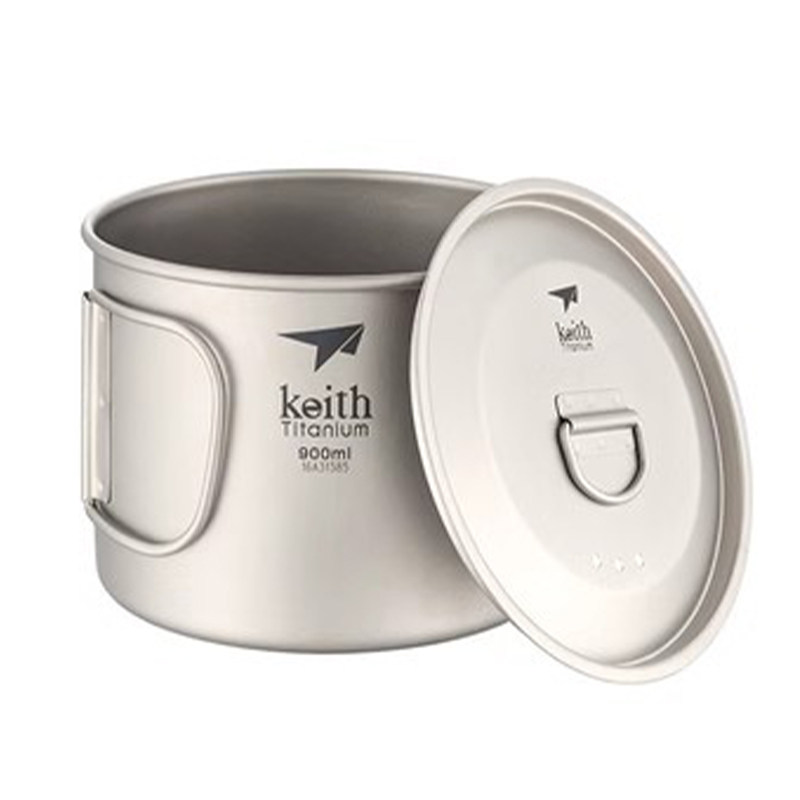 Keith铠斯户外折叠水杯纯钛