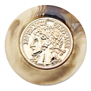 圆形高档金属纽扣美人头像树脂扣子法式西装风衣服装装饰钮扣配件