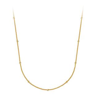 MITHAOL黄金色间珠链女 轻奢小众锁骨链女款韩系简约气质叠戴颈链