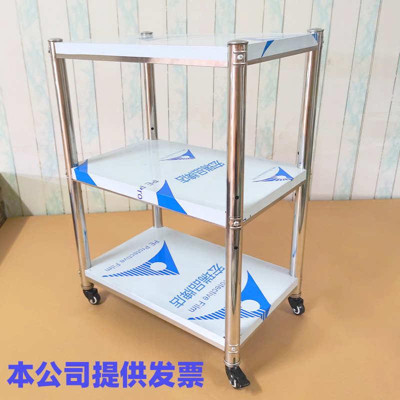 可定做不锈钢带轮子三层置物架可移动厨房收纳落地多层储物置物架