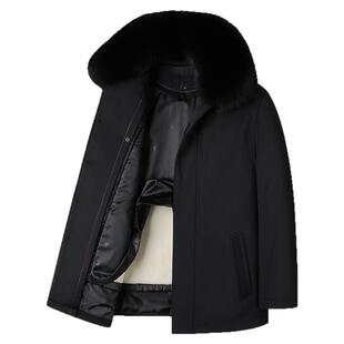 【羊毛内胆】派克服男款2023冬季新款老年人爷爷皮草一体加厚外套