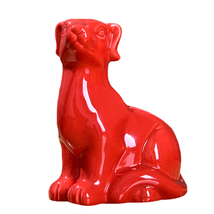 黄色陶瓷生肖狗摆件招财风水镇宅补角客厅玄关办公室乔迁家居摆设