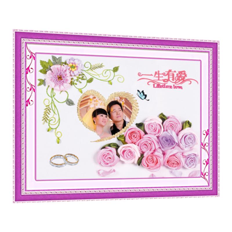 彩带秀丝带绣缎带绣自结婚挂画