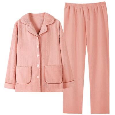 睡衣女士秋冬法兰绒长袖家居服