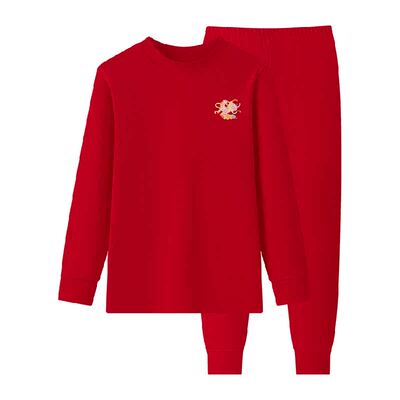 红豆儿童本命年纯棉保暖内衣套装