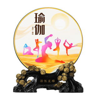 瑜伽摆件瑜珈馆开业新中式禅意软装饰品健身少女体式普拉提工艺品