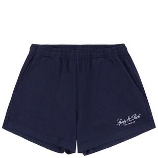 [奢享价]Sporty&Rich 女士经典美式刺绣logo休闲运动短裤