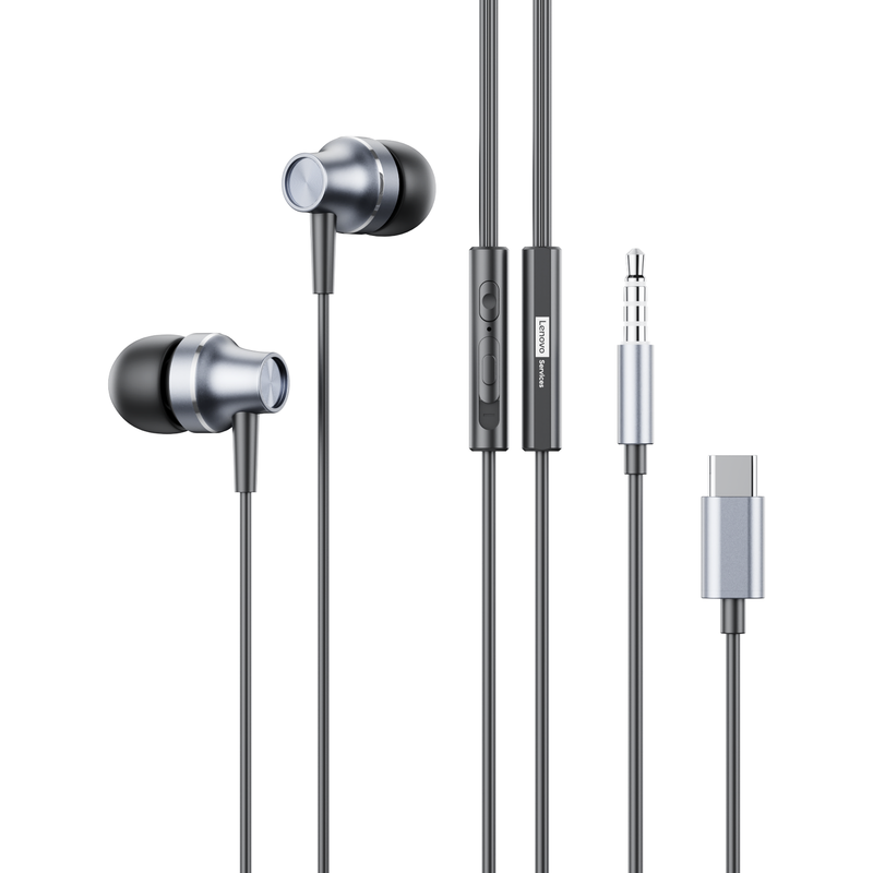 联想YF42有线耳机圆孔Type-C半入耳式降噪三角洲游戏电竞官方正品