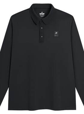 特步长袖POLO衫男官方秋季新款男装运动服健身长袖T恤翻领卫衣