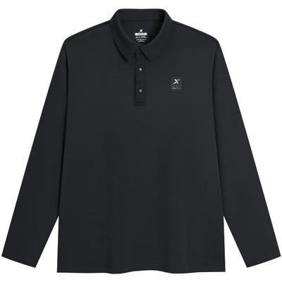 特步长袖POLO衫男2025年秋季新款男装运动服健身长袖T恤翻领卫衣