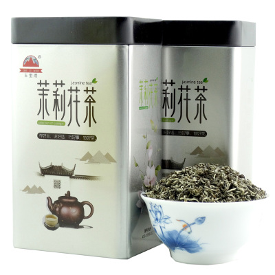 飘香茉莉花茶特级嫩芽铁罐装茶叶