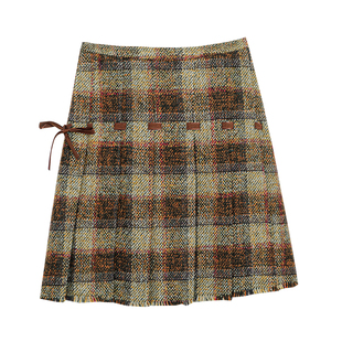 大码女装胖mm绝美巨好看的冬装格纹半身裙2026春季新款加厚短裙子