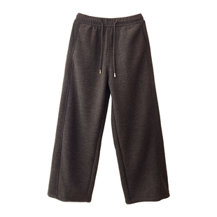 小耳出品 篙货!含醋酸羊毛/加绒加厚/立裁直筒 松紧腰系带休闲裤