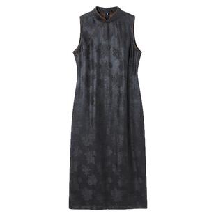 布小匠原创设计桑蚕丝交织提花香云纱新中式旗袍连衣裙女2026新款