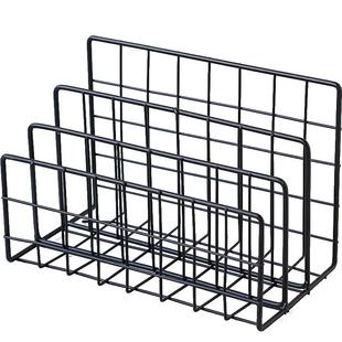 北欧轻奢铁艺梯形书架创意简约办公室桌面杂志文件整理收纳置物架