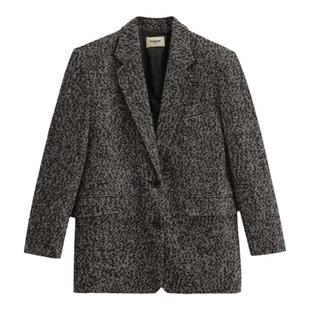 【THROW】SLY 复古学院风简约宽肩大廓形西装外套女030GA030-2300